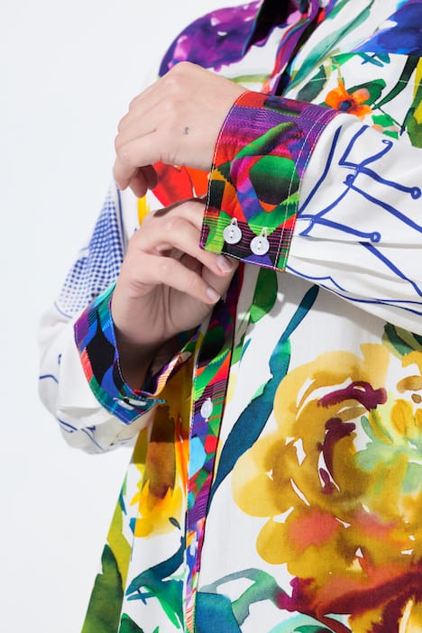 Hemdbluse, Mustermix, Hemdkragen, Langarm