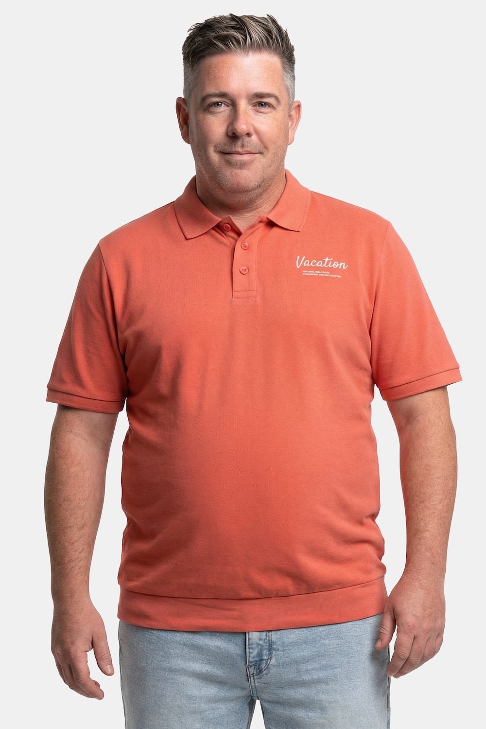 Poloshirt, Bauchfit, Piqué, Brustprint, Halbarm, bis 8 XL