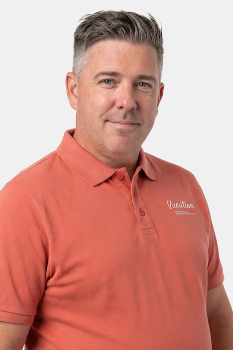 Men+ Poloshirt, Bauchfit, Piqué, Brustprint, Halbarm, bis 8 XL