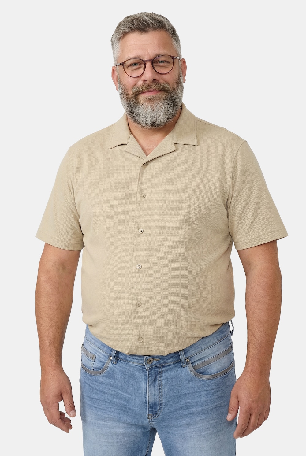 Men+ Piqué-Hemd, Cubakragen, Cuba Fit, bis 8 XL