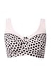 podpůrná podprsenka, tečkovaná, bez ramínek, košíčky C - F