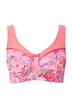 Odlehčující podprsenka, květovaný potisk, bez kostic, košíčky C-F