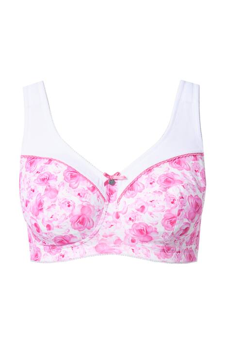 Odlehčující podprsenka, růže, bez kostic, košíčky C-F