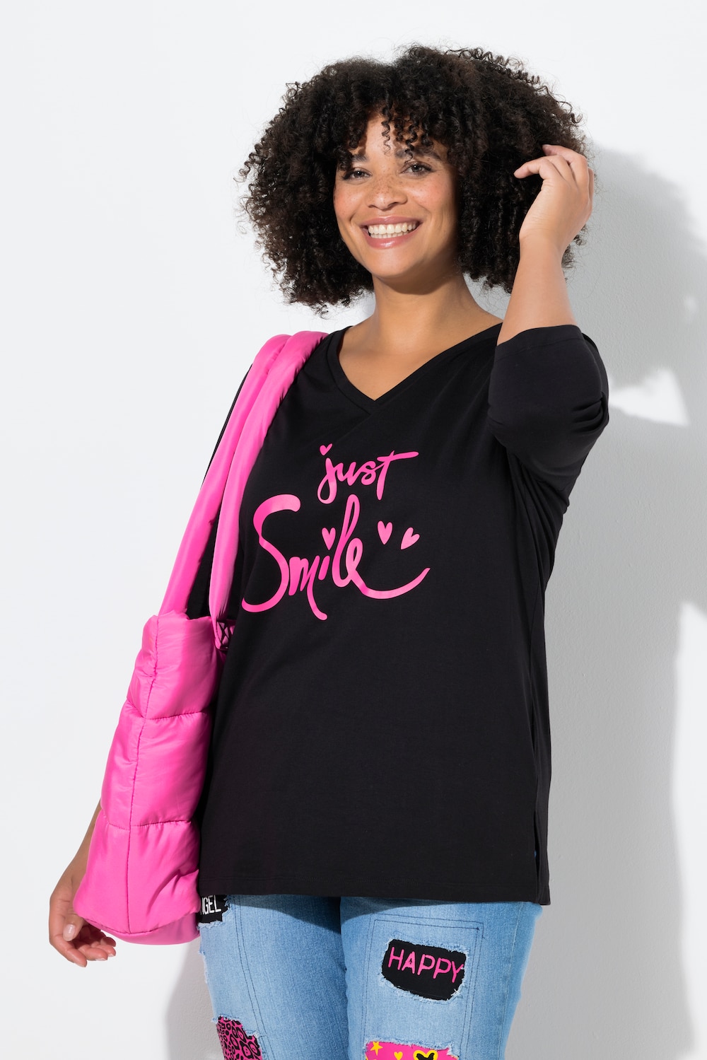T-Shirt, bequeme Passform, Schriftzug