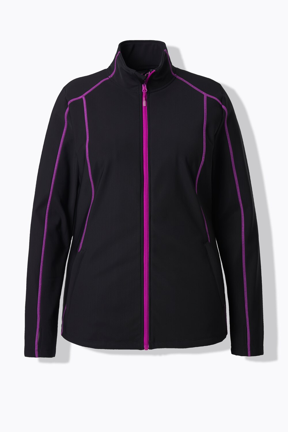 Stora storlekar Funktions-mjukisjacka, Dam, svart, storlek: 42/44, Polyester/Syntetfibrer/Elastan, Ulla Popken