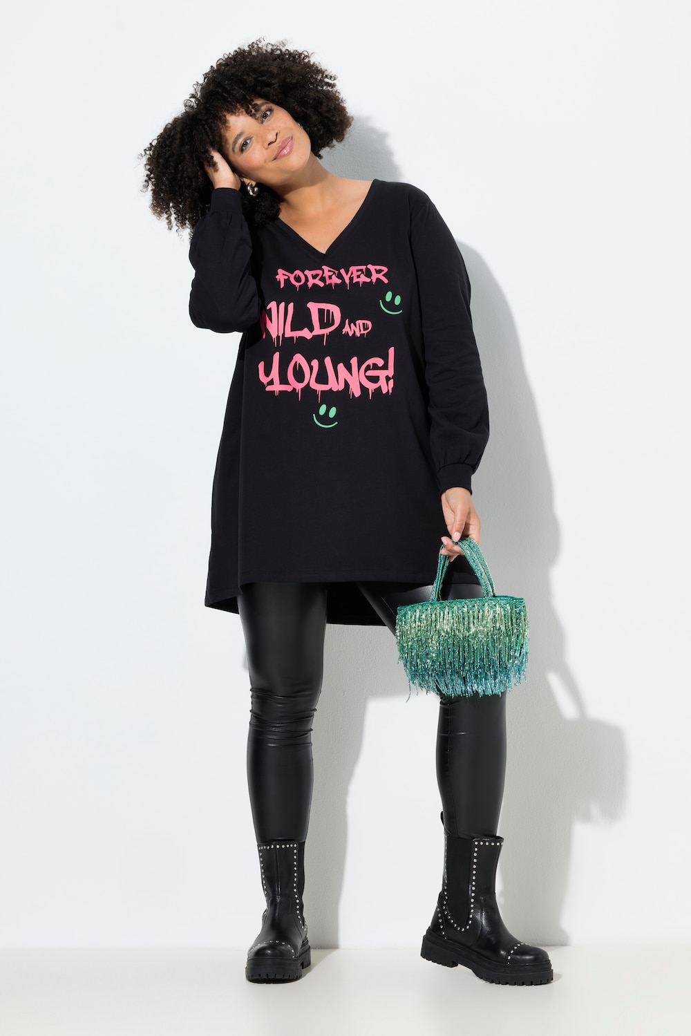 Sweatshirt, A-linje, graffiti-skrift