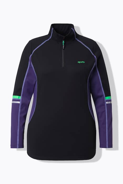 Funktionsshirt, Slim, Stehkragen, Zipper, Langarm