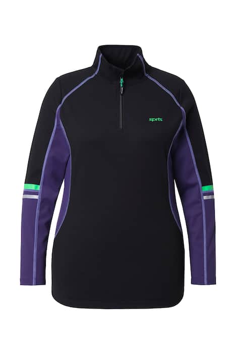 Funkční tričko, úzké, rolák, zip, dlouhé rukávy