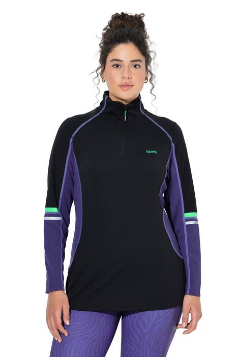 Funkční tričko, úzké, rolák, zip, dlouhé rukávy