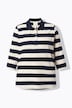 Polo-Sweatshirt, Streifen, 3/4-Arm, Biobaumwolle