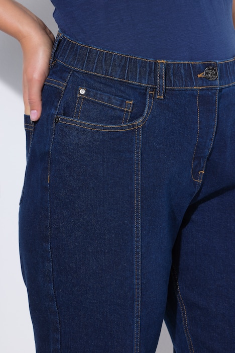 Dżinsy Mary, wywinięcie na dole, szerokie, proste nogawki