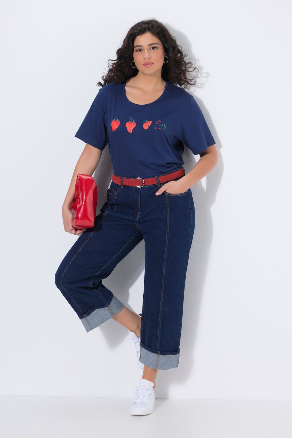 Jeans Mary, zoomomslag, wijde, rechte pijpen