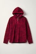 Fleece-Hoodie, kurz, Blüten-/Leomuster, Kapuze, recycelt