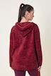 Fleece-Hoodie, kurz, Blüten-/Leomuster, Kapuze, recycelt