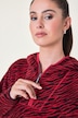 Fleece-Hoodie, kurz, Blüten-/Leomuster, Kapuze, recycelt