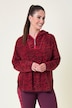 Fleece-Hoodie, kurz, Blüten-/Leomuster, Kapuze, recycelt