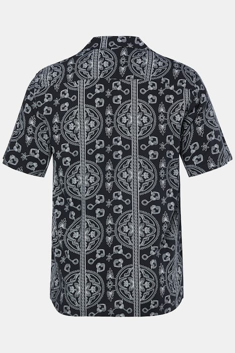 Men+ Hemd, Halbarm, Alloverdruck, Cubakragen, Cuba Fit, bis 8 XL