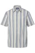 Košile, krátké rukávy, lněný vzhled, pruhy, Kent límeček