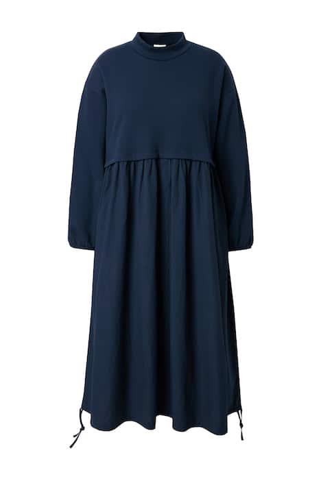 Maxi šaty, A střih, stojáček, dlouhé rukávy, biobavlna