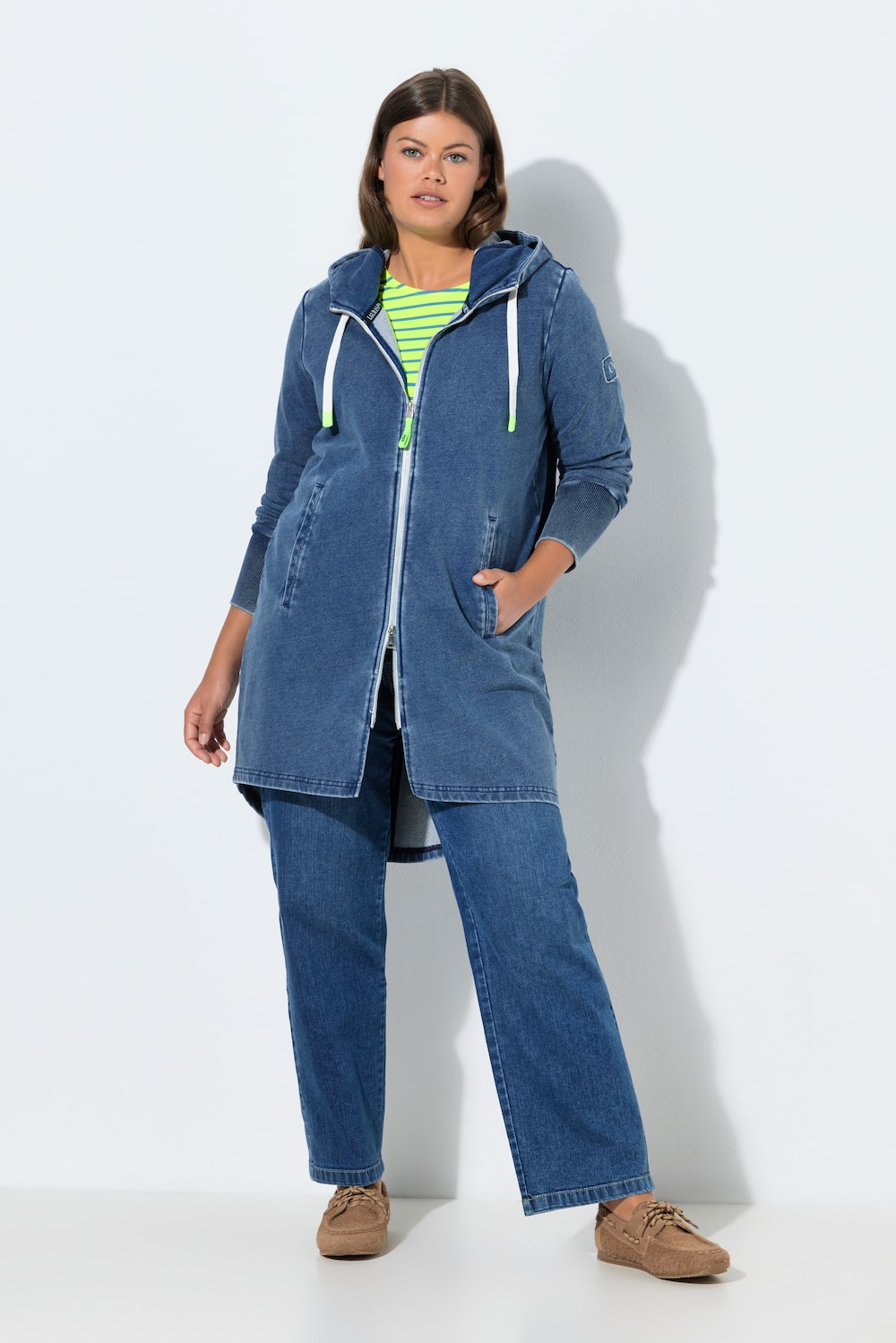 Sweatjacke in Denimlook