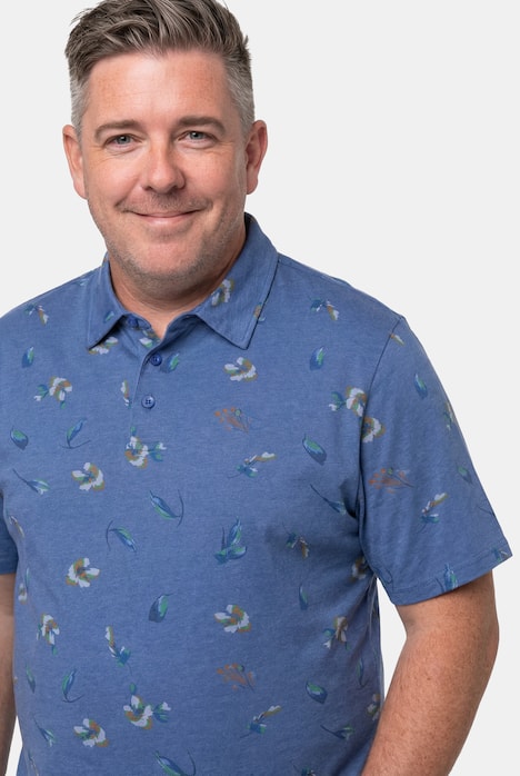 Boston Park Poloshirt, Alloverprint, Halbarm, bis 84/86