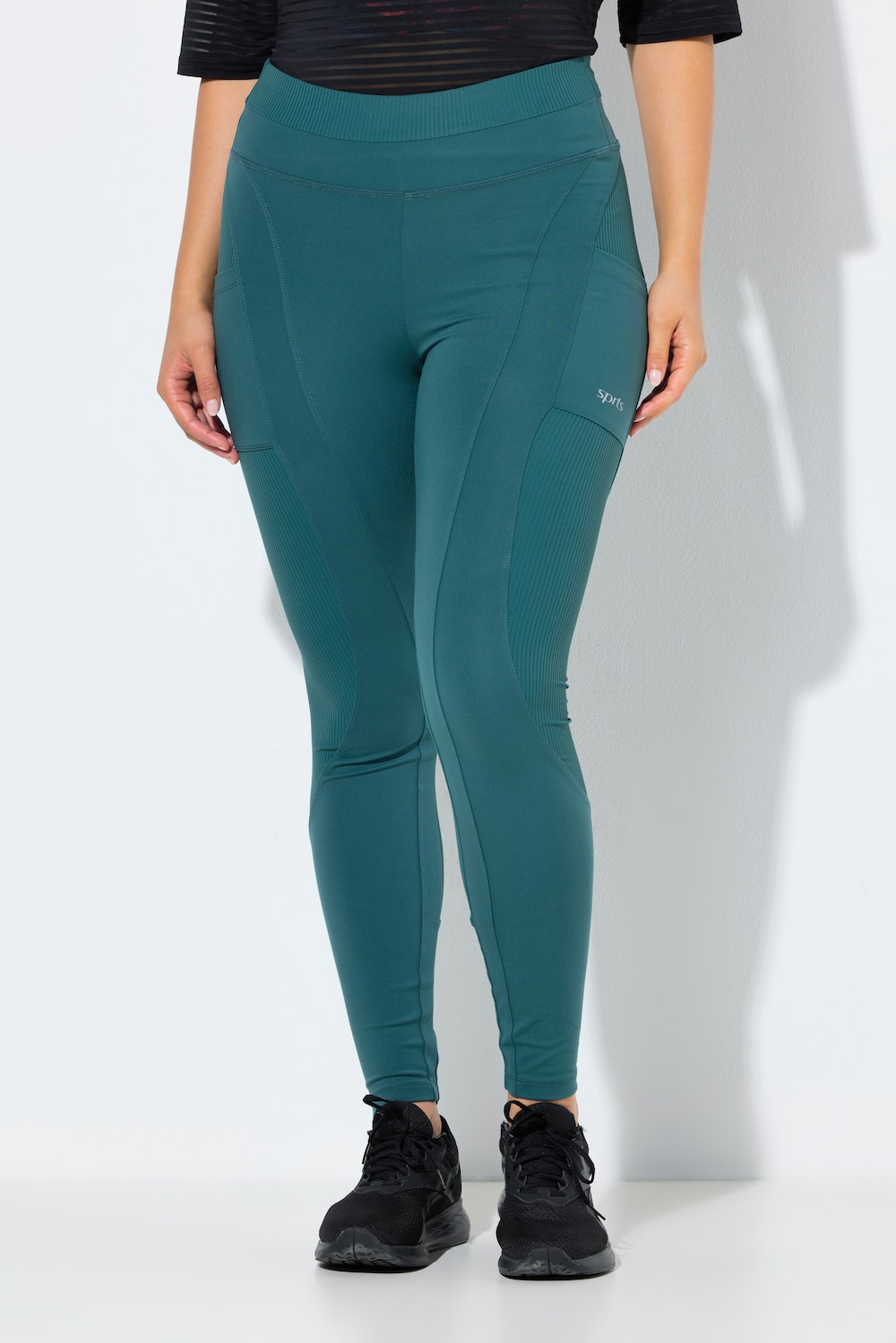 Große Größen Sportleggings, Damen, türkis, Größe: 46/48, Elasthan, Ulla Popken