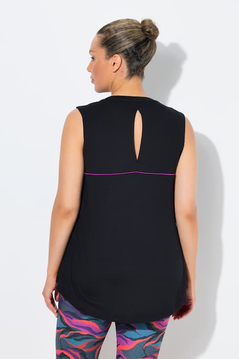 Top, geïntegreerde bustier, A-lijn, ronde hals, mouwloos