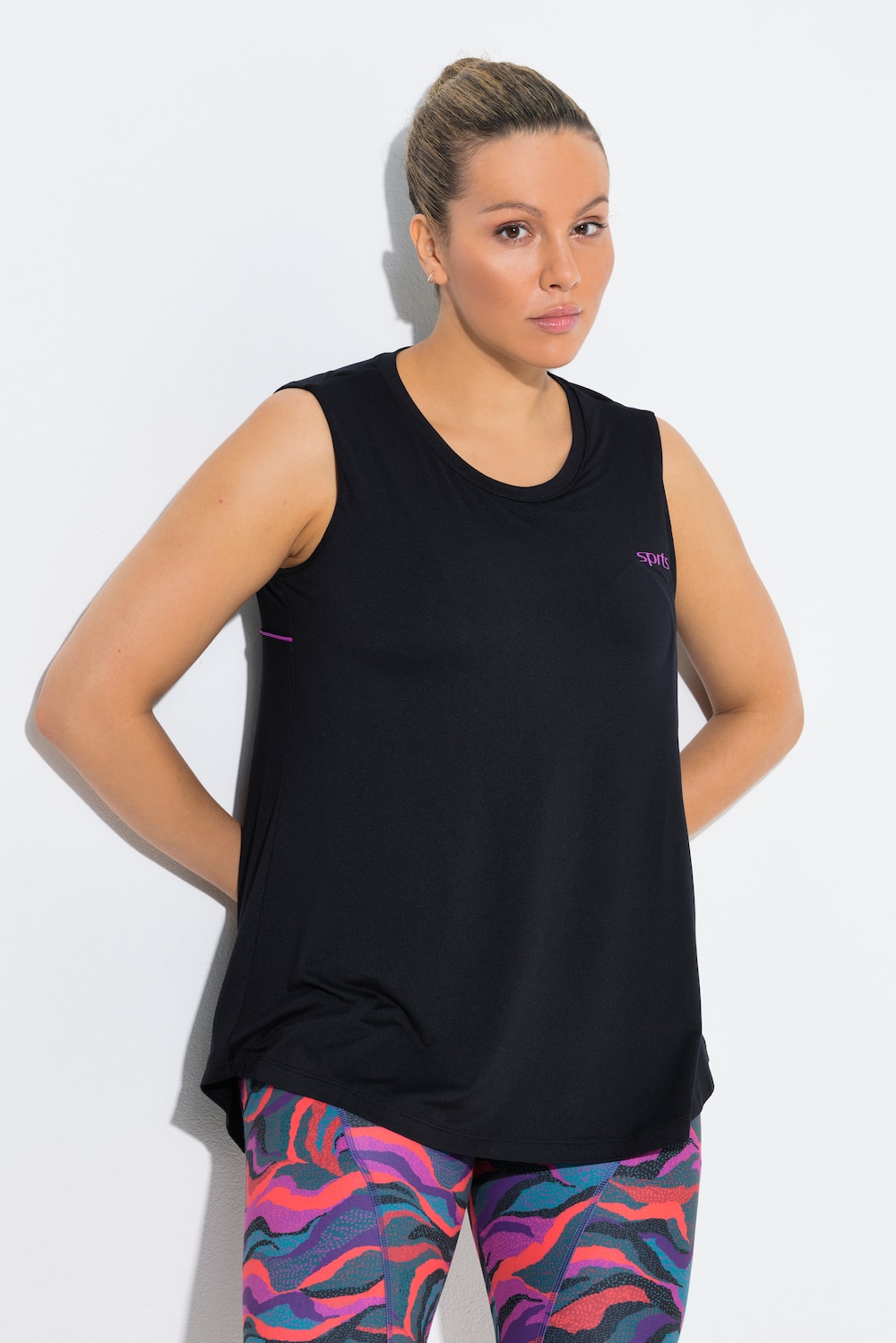 Top, geÃ¯ntegreerde bustier, A-lijn, ronde hals, mouwloos