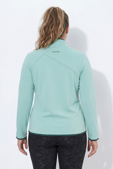 Funktions-Sweatjacke, Stehkragen, Langarm, recycelt