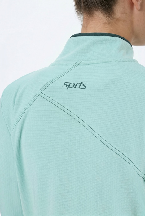 Funktions-Sweatjacke, Stehkragen, Langarm, recycelt