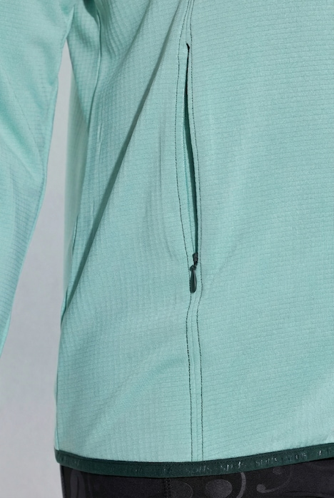 Funktions-Sweatjacke, Stehkragen, Langarm, recycelt
