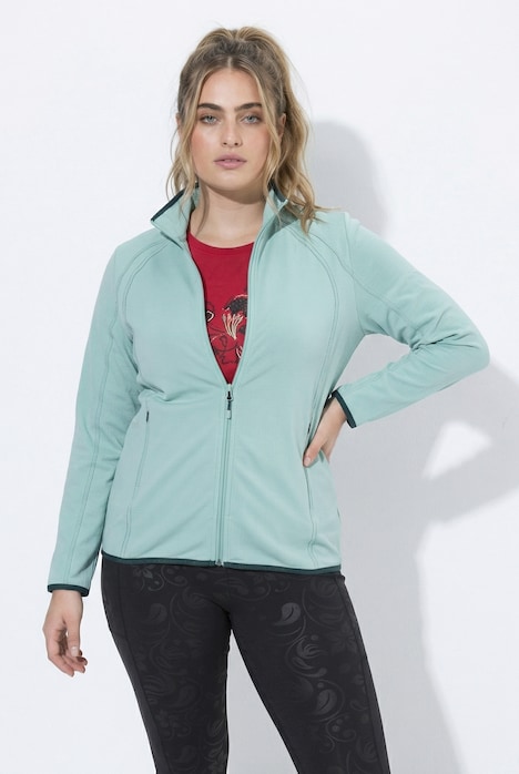 Funktions-Sweatjacke, Stehkragen, Langarm, recycelt