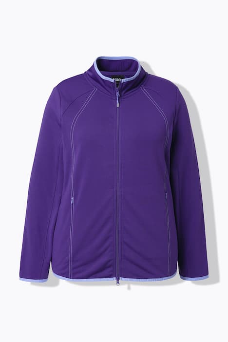 Funktions-Sweatjacke, Stehkragen, Langarm, recycelt