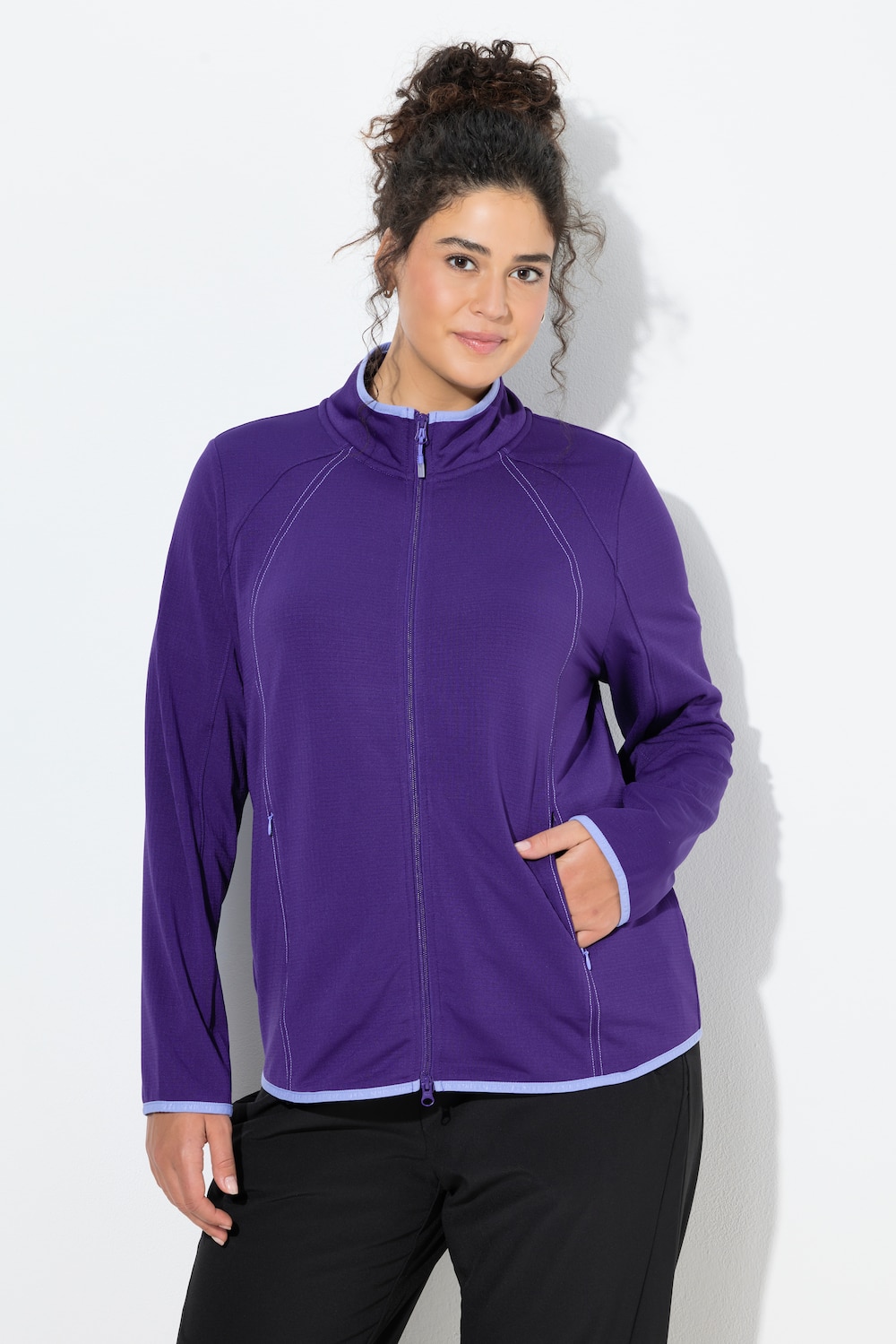 Große Größen Funktions-Sweatjacke, Damen, lila, Größe: 58/60, Ulla Popken