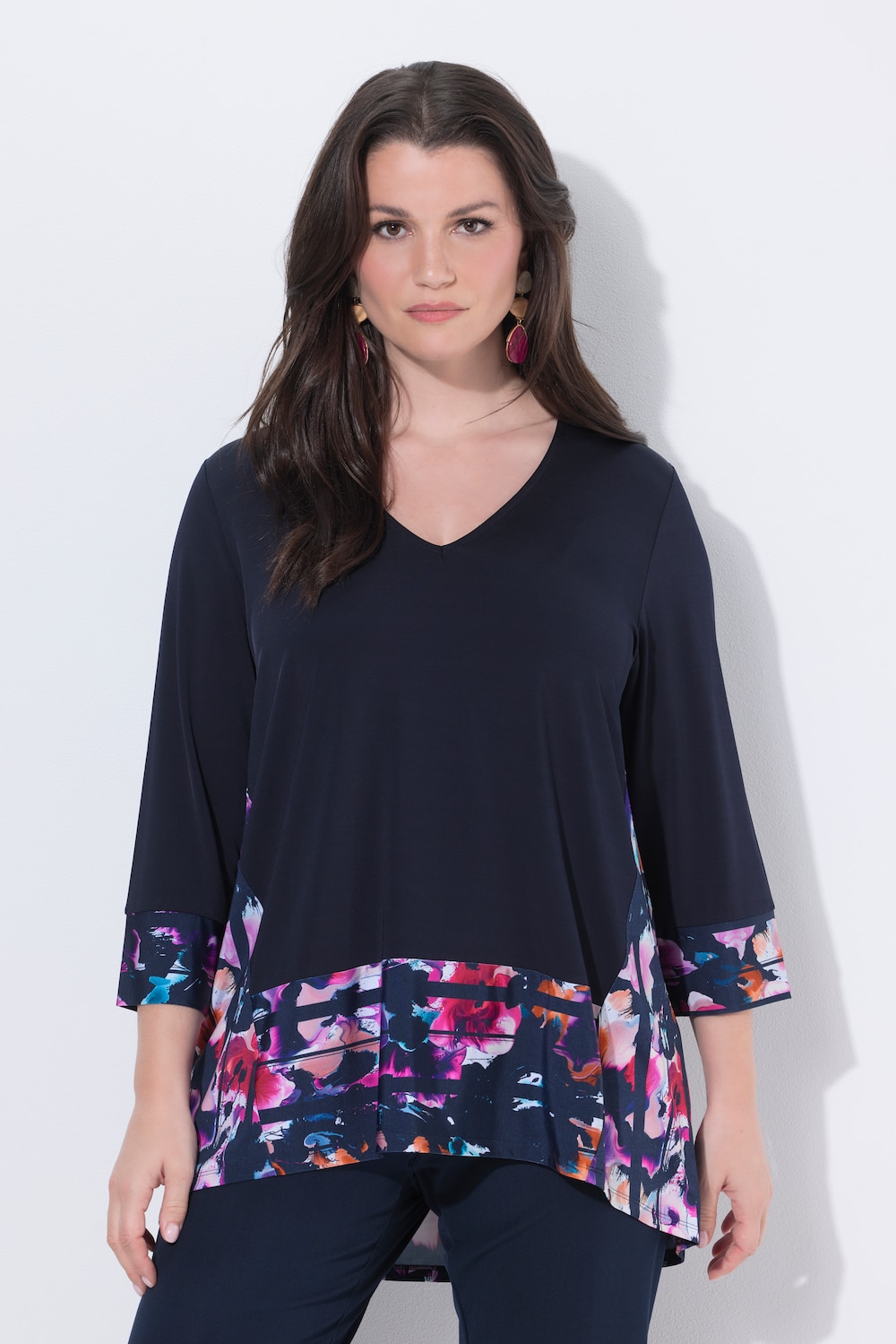 Große Größen Slinky-Shirt, Damen, blau, Größe: 50/52, Viskose, Ulla Popken