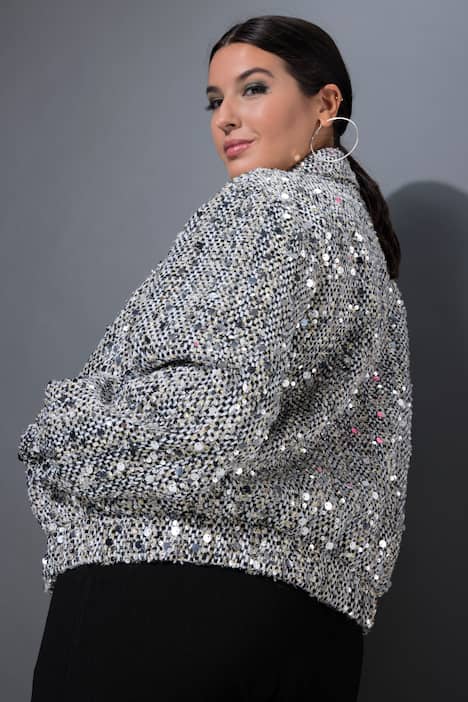 Blouson, Boxy Shape, Bouclé, Pailletten