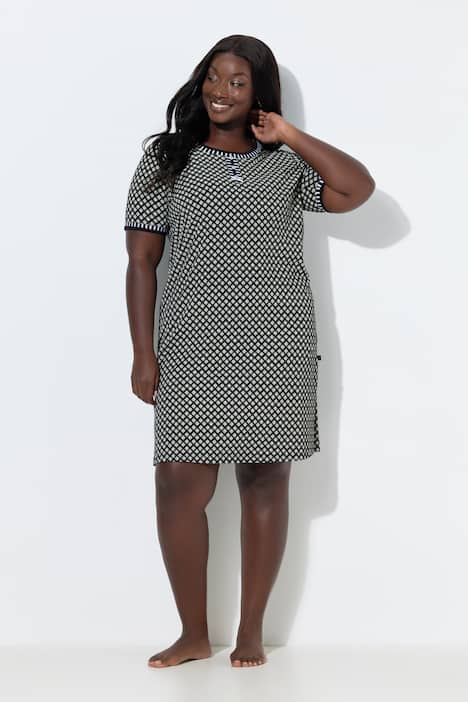 Bigshirts, 2er-Pack, Muster/uni, Rundhals, Halbarm