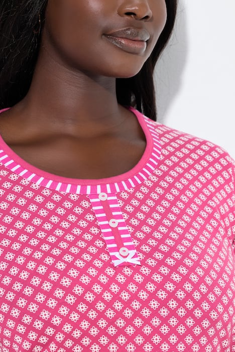 Bigshirts, 2er-Pack, Muster/uni, Rundhals, Halbarm