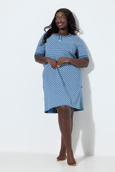 Bigshirts, 2er-Pack, Muster/uni, Rundhals, Halbarm