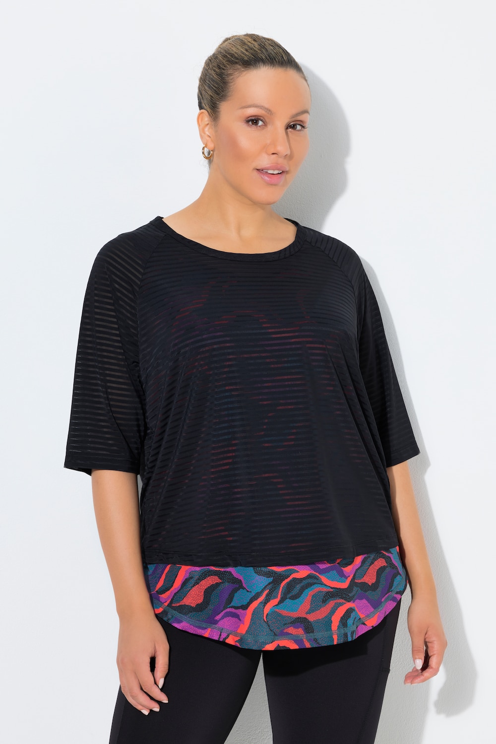 Thumbnail - Große Größen Funktions-Shirt, Damen, schwarz, Größe: 42/44, Polyester, Ulla Popken