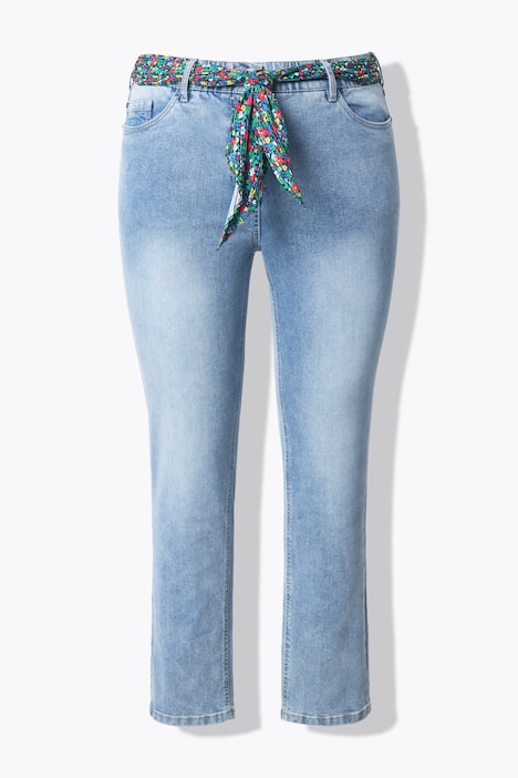 Jeans Sarah, Tuchgürtel, verkürzt, schmales Bein