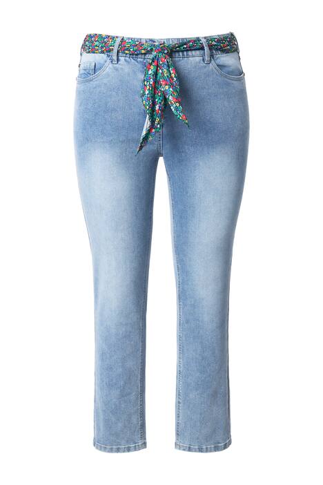 Džíny Sarah, šátkový pásek, zkrácené, úzké nohavice