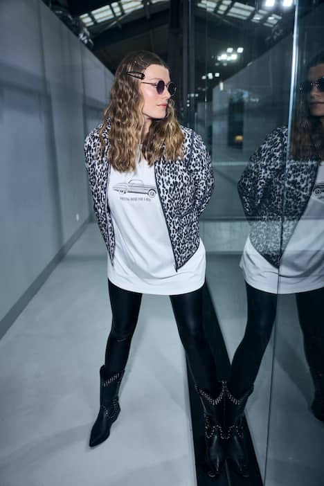 Steppjacke, oversized, Leo, Rundhals