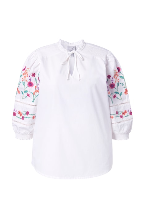 Halenka, výšivky, tunikový výstřih, 3/4 rukávy