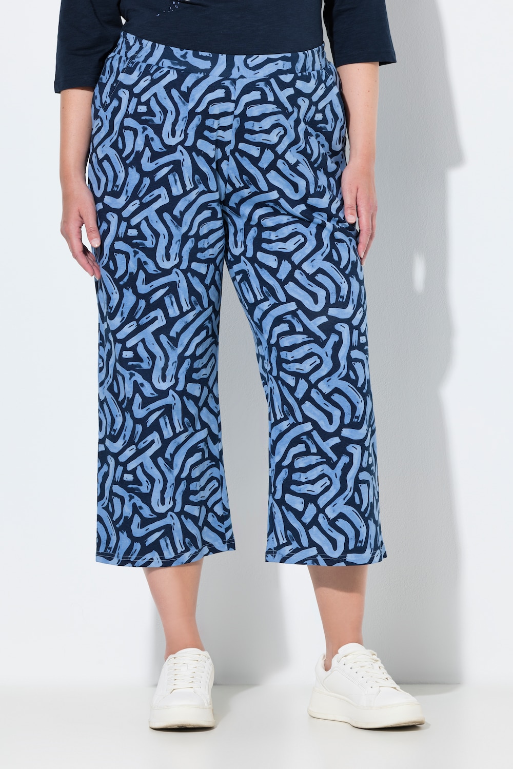 Große Größen Jersey-Culotte, Damen, blau, Größe: 58/60, Baumwolle, Ulla Popken
