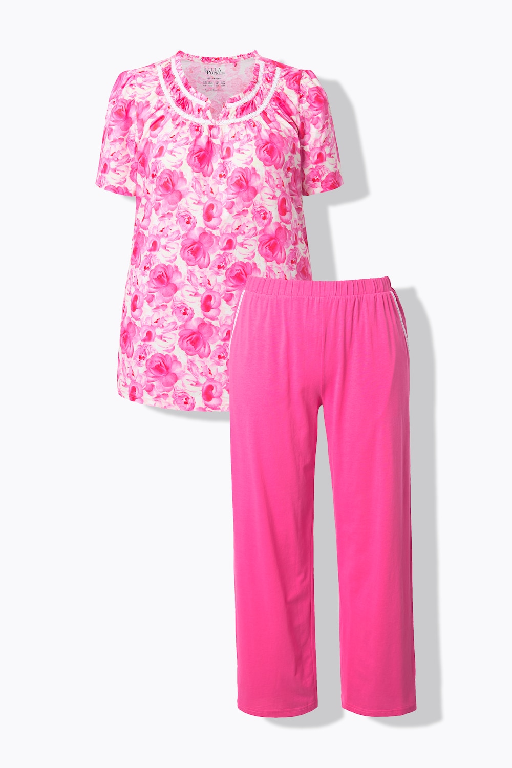 Stora storlekar Pyjamas, Dam, rosa, storlek: 46/48, Bomull, Ulla Popken