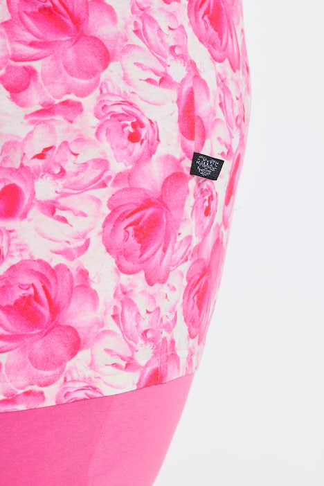 Pyjama, rozen, kant, ronde hals, korte mouwen