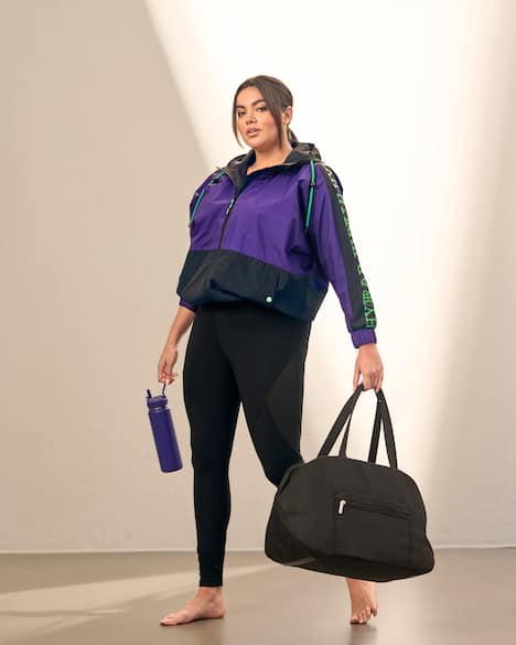 Funktionsjacke, Kapuze, oversized, Fledermaus-Ärmel