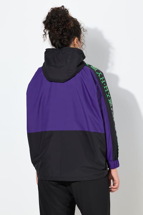 Funktionsjacke, Kapuze, oversized, Fledermaus-Ärmel