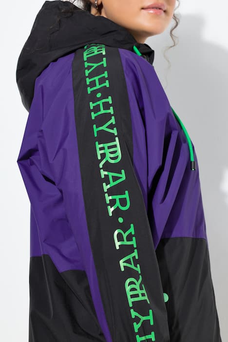 Funktionsjacke, Kapuze, oversized, Fledermaus-Ärmel